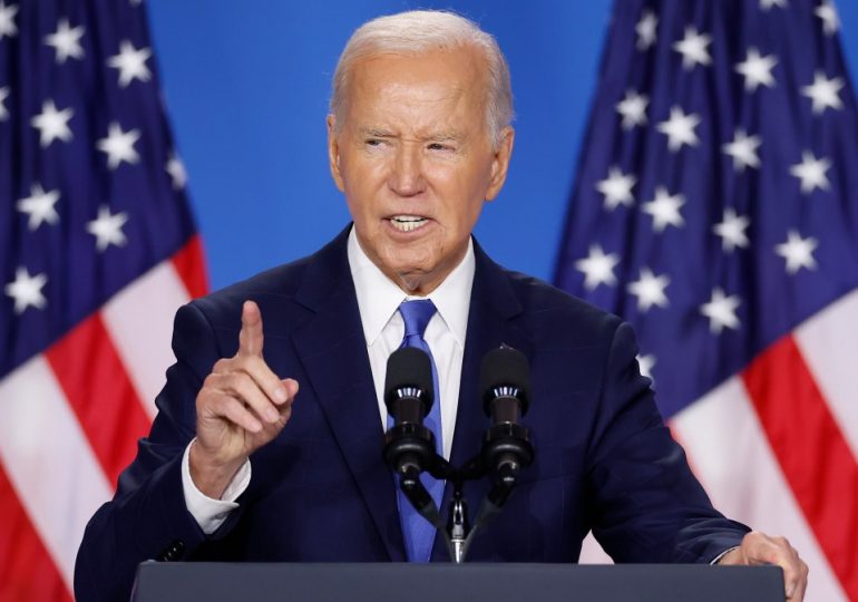 Biden’s garbled speech is so slurred ‘it sounds like pidgin English’ as Dem donors ‘freeze $90MILLION in donations’