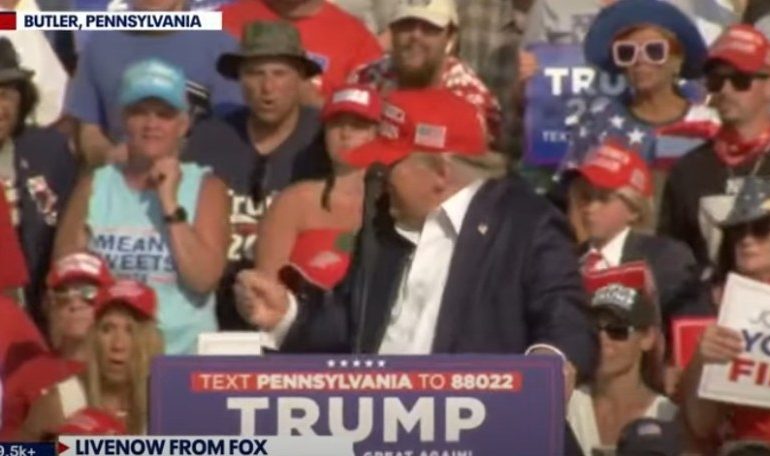 ‘Get down!’: Hot mic captures what was said as frantic secret service swarmed bleeding Trump and shots ring out