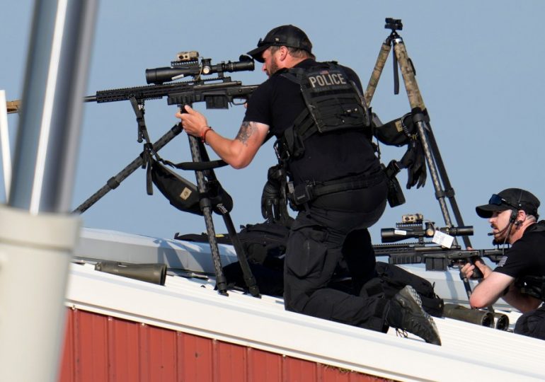 Dramatic moment Secret Service snipers shoot dead Trump’s would-be assassin from rooftop after he opened fire at rally