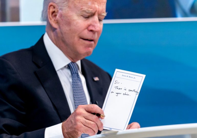 Bumbling Biden’s guide on how to WALK into room revealed in leaked docs as he responds to calls to AXE White House race