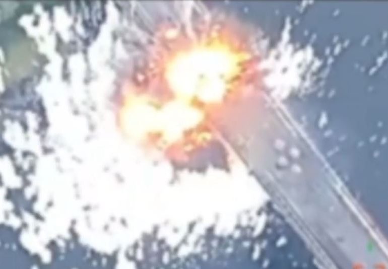 Dramatic moment Ukraine destroys key Russian bridge in Kursk delivering yet ANOTHER huge blow to Putin