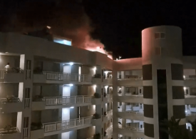 Horror as helicopter crashes into top of Hilton hotel sparking huge fireball & mass evacuation