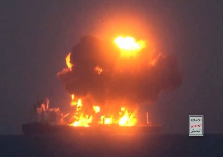 Shock moment Red Sea tanker explodes into fireball after Iran-backed Houthis unleash ‘most serious attack’ in weeks