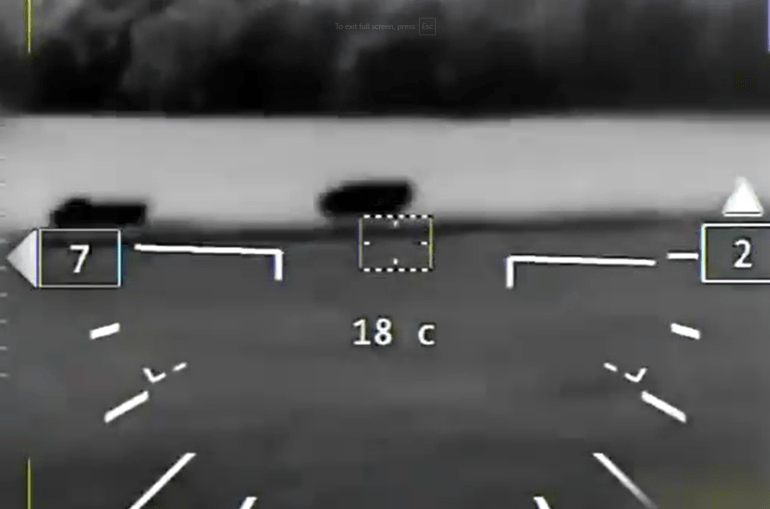 Dramatic vid shows panicking Russians blow up their OWN armoured convoy with gunship chopper in Kursk as Putin scrambles