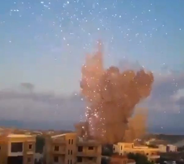 Watch as Israeli bombs blitz Lebanon as over 300 targets are hit ‘killing 180’ after chilling ‘get out now’ warnings