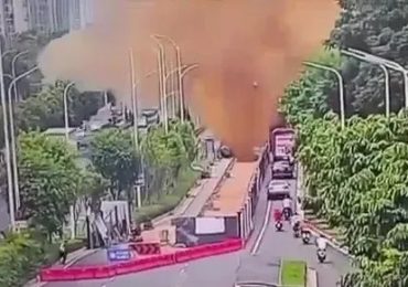 Watch moment enormous ‘POO-CANO’ sends human waste shooting 33ft into air before raining and drenching cars