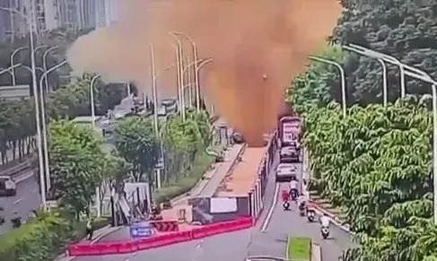 Watch moment enormous ‘POO-CANO’ sends human waste shooting 33ft into air before raining and drenching cars