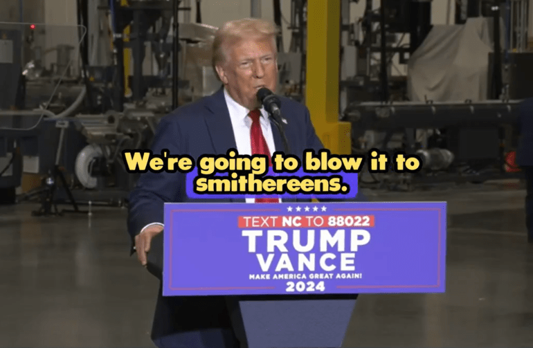 Watch moment Trump threatens to ‘blow Iran to smithereens’ after stark warning of ‘real & specific’ assassination threat