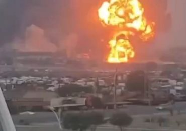 Moment Yemen oil tanks explode in huge fireball as Israel blitzes Houthi rebels in revenge for ballistic missile launch