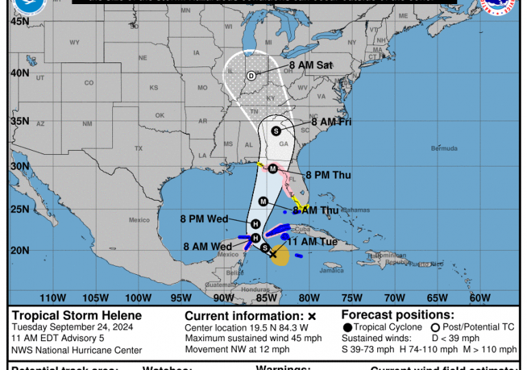  See the Path of Tropical Storm Helene