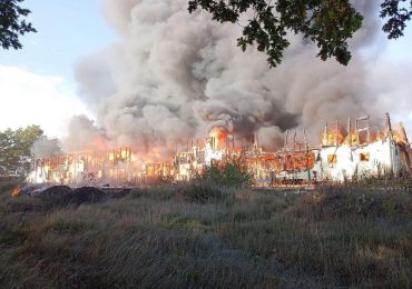 Dramatic moment huge blaze ‘ignited by saboteurs’ destroys notorious Wagner mercenaries’ military base in Russia