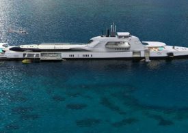 Plans for futuristic 500ft submersible superyacht with onboard spa & helipad for 20 guests to travel in complete luxury