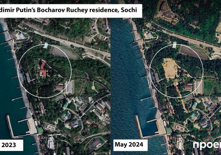 Satellite pics show paranoid Putin has mysteriously DEMOLISHED one of his beloved palace amid Ukraine drone strike fears