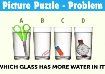 Everyone can see the glasses – but you need 20/20 vision & a high IQ to work which is holding the most water in 12 secs