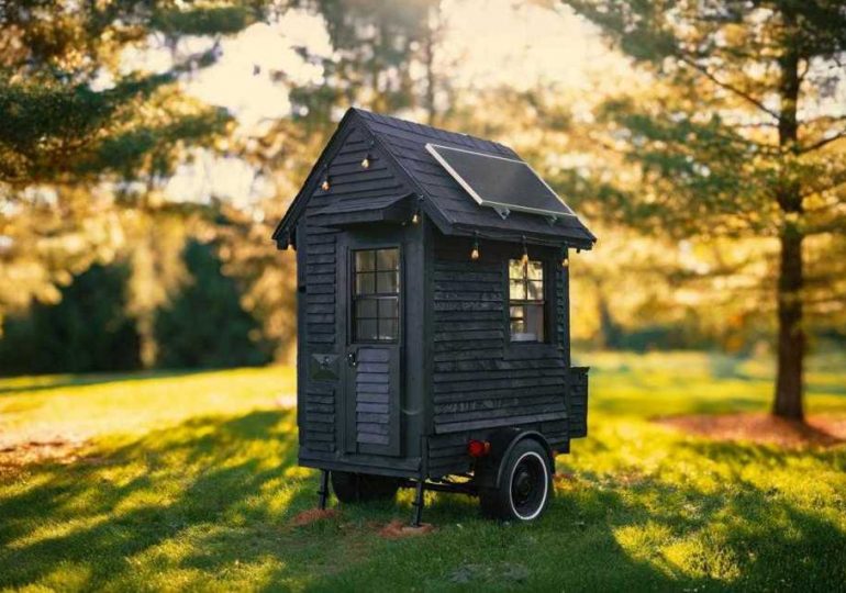 I’ve built the ‘world’s TINIEST home’ – it’s as big as a cupboard but has hot water, a kitchen…& another vital appliance