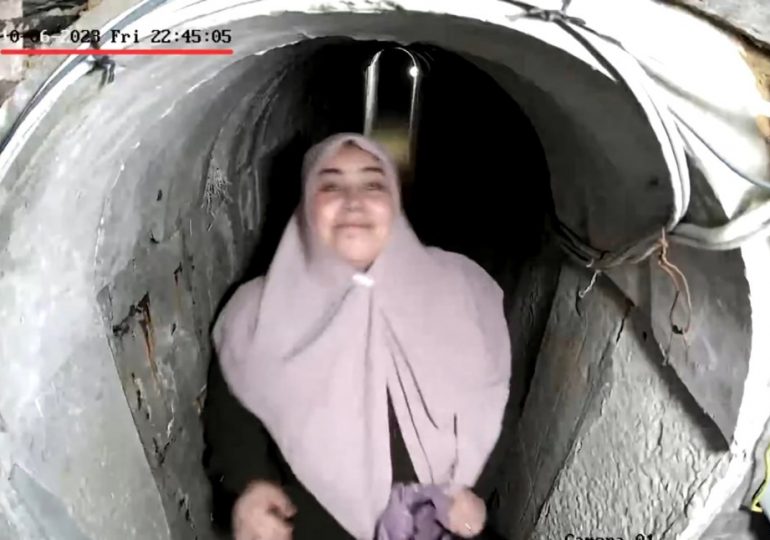 Moment Hamas leader Sinwar’s smirking wife totes ‘£25k Hermes handbag’ as she scuttles into hiding before Oct 7 massacre