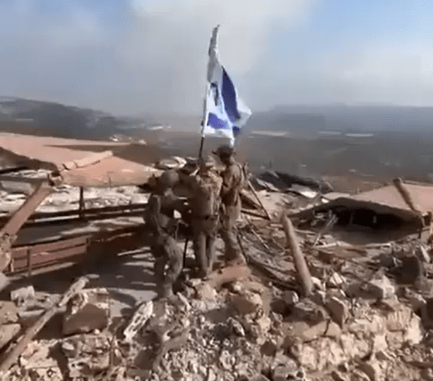 Watch moment Israeli troops raise flag in warped Hezbollah THEME PARK – as Netanyahu & Biden plan revenge strike on Iran