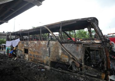 At least 25 feared dead as school bus carrying children aged 9 & 10 and their teachers bursts into flames in Thailand