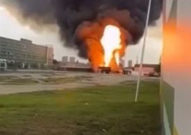 Massive petrol station explosion triggers earthquake & throws tanker 1,000ft in inferno killing 4 including 2 kids