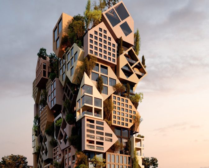 Bizarre plan for world’s weirdest building ‘Puzzle Tower’ which looks like 230ft tall stack of mish-mashed houses