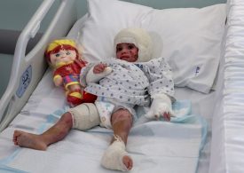 Heartbreaking image shows baby wrapped in bandages after suffering horror burns in Israeli airstrike on Lebanon hometown