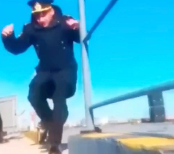 Dramatic moment Putin’s sailors run for their lives as key Russian port is BLITZED by Ukraine Flying Fox kamikaze drone