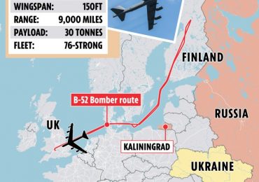 Stratofortress bombers from UK buzz Russia in show of force as NATO chief warns Europe to brace for TOTAL WAR with Putin