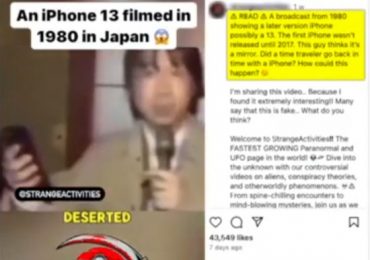 Time travel ‘PROOF’ being shared online claiming to show ‘1980 news reporter finding an iPhone…& thinking it’s a mirror’