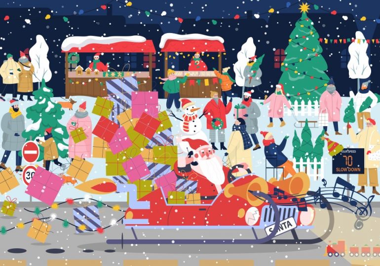 Only the best drivers can find the 10 road laws that Santa is breaking in this tricky brainteasers in just 12 seconds