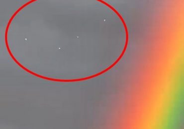 Eerie moment UFOs appear in sky above Spain next to double rainbow – before deadly flash floods hit