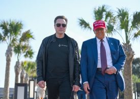 Donald Trump and Elon Musk watch SpaceX rocket launch together as bromance blooms between powerful pair