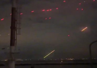 Watch heart-stopping moment Ukrainian anti-air guns light up the sky blasting Russian drone swarm attacking Odesa