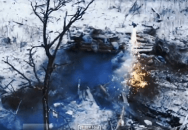 Moment Ukraine ‘dragon drone’ spews flesh-melting 2,500C thermite on Putin bunker…before being consumed by its own blaze