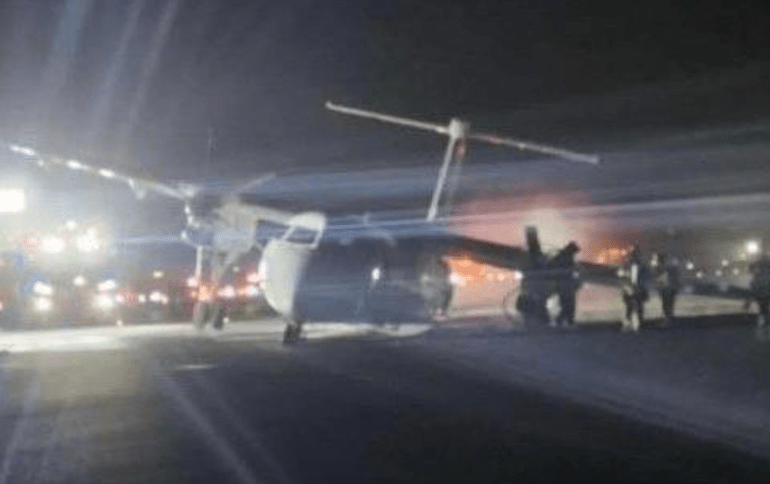 Moment plane spits flames in ANOTHER horror landing as two more aircraft malfunction on same night as South Korea crash