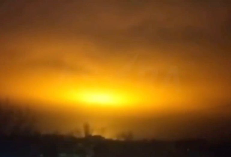 Moment Ukraine drone strike on Putin’s oil depot sparks ‘doomsday’ explosion lighting up the night across Russian town