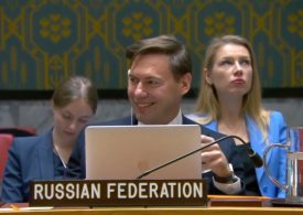 Chilling moment creepy Russia diplomat grins at UN as he hears story of mum & 3 daughters killed by Putin’s missiles