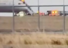 Panic as Boeing plane with 300 passengers on board ‘catches fire as wheels explode’ during take-off at Melbourne Airport