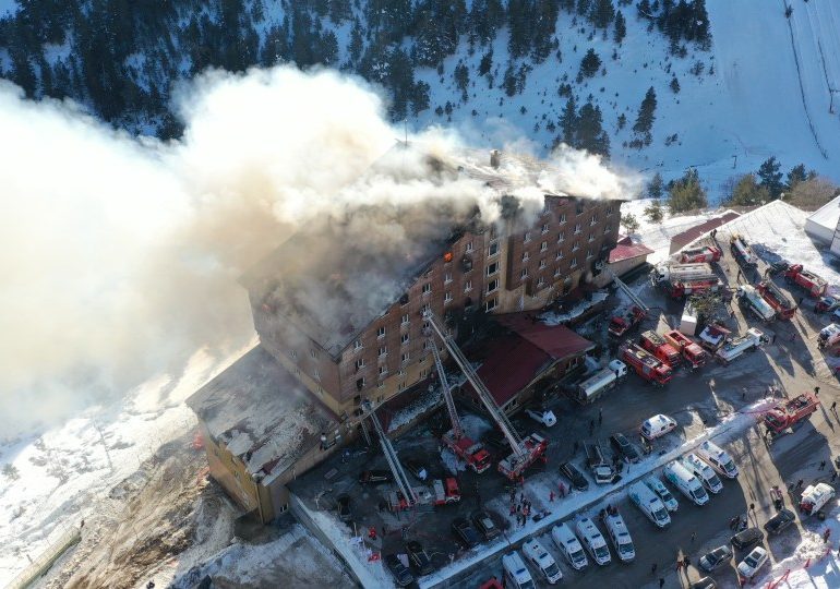 At least 10 dead & 32 injured after fire engulfs 12-storey hotel as guests ‘jump from windows’ at Turkish ski resort