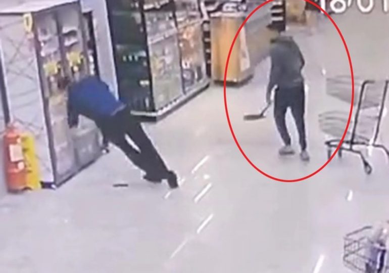 Horror moment supermarket worker’s husband smacks her boss in the head with a SHOVEL in revenge for ‘telling wife off’