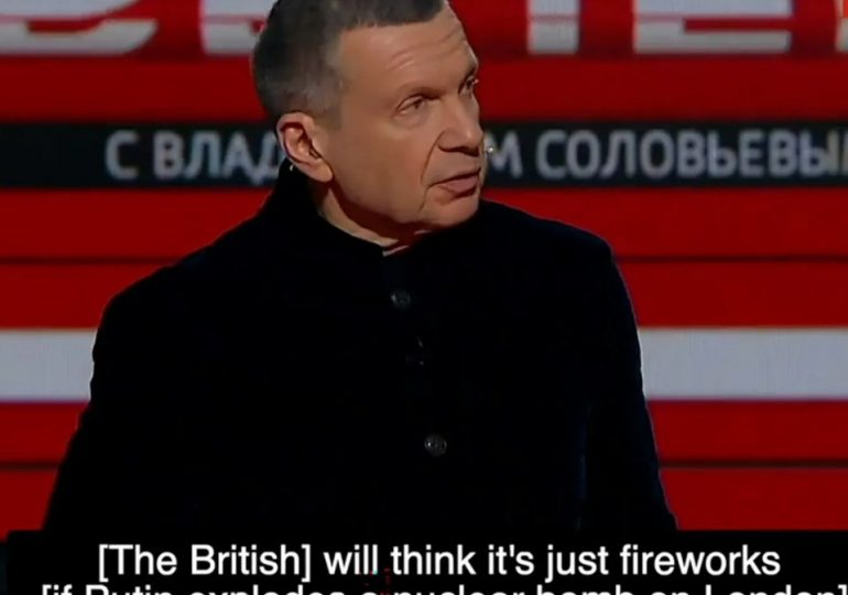 Putin urged to NUKE London as his propaganda clowns reel over Trump’s Ukraine ultimatum…& tyrant gripped by secret panic