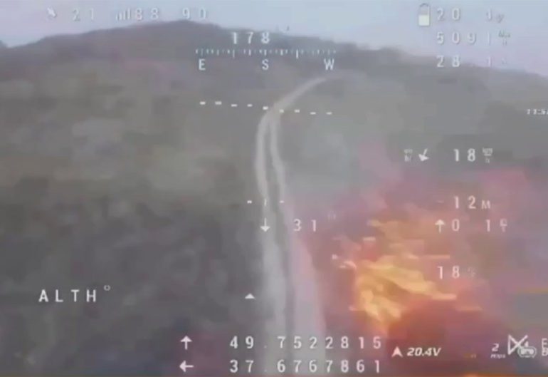 Dramatic moment Ukrainian drone destroys 3 Russian UAVs with built-in SHOTGUN – before dropping grenade on enemy soldier