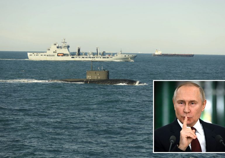 Putin SUBMARINE seen in channel in another Russian show of force – but Royal Navy ‘Swordfish’ sub-hunter keeps close eye