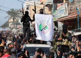 Shameless AK-47-wielding Hamas terrorists come out of hiding to throw PARADE on dawn of Gaza ceasefire & hostage release