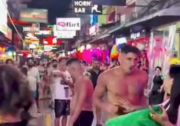Shock vid shows moment swaggering tourist gets FLATTENED by bouncer with one punch after squaring up outside Thai bar
