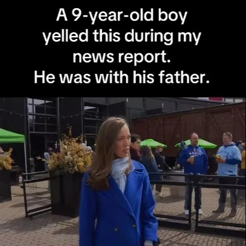 Moment TV reporter is left shocked by boy, 9, screaming abuse at her in front of his DAD in ‘alarming’ confrontation