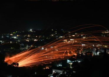 Bizarre moment rival churches bombard each other with FIREWORKS on Easter in lethal ‘rocket war’ lighting up night sky