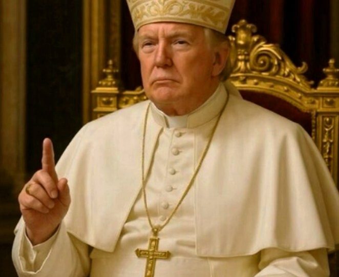 Donald Trump posts bizarre AI picture of him as POPE after joking he would be ‘top choice’ for next Pontiff