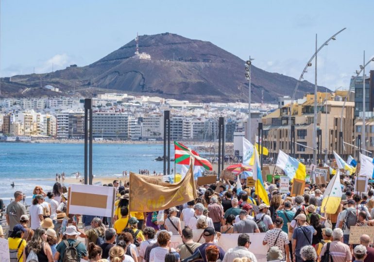Enough is enough!’ chant raging anti-tourist protesters as thousands flood the streets in Canary Islands
