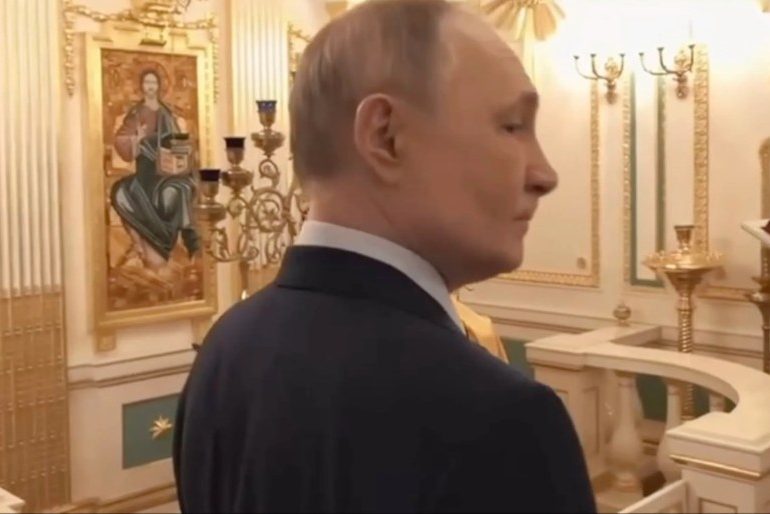 Putin shows off home chapel and favourite drink in bizarre Kremlin tour… and admits he ‘fights urge to punch people’