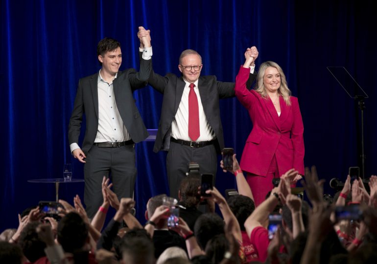 Australian Prime Minister Anthony Albanese Celebrates Winning a Second Three-Year Term